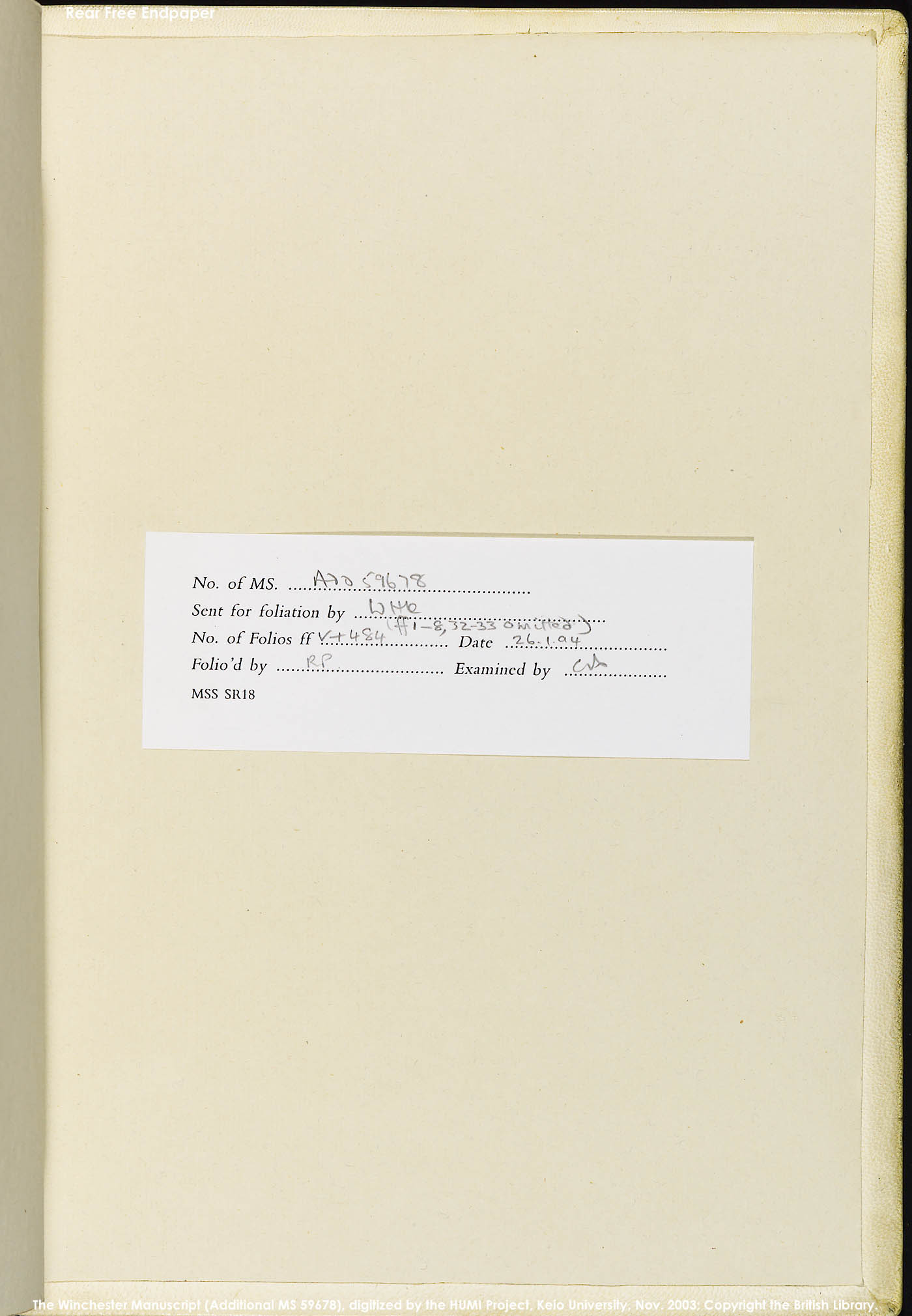 Rear Free Endpaper r